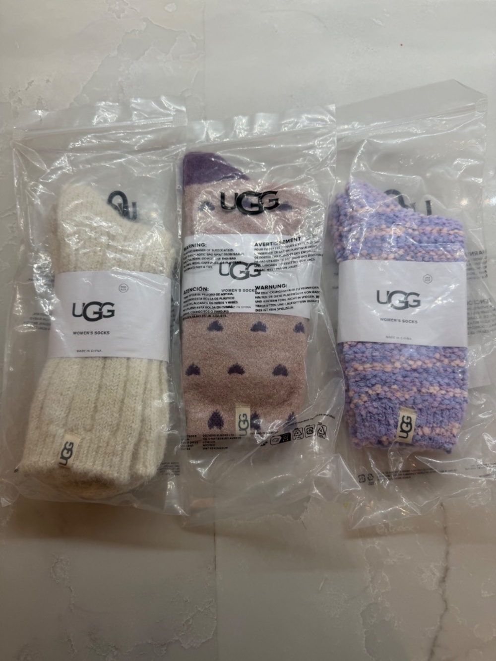 UGG socks one size three pairs